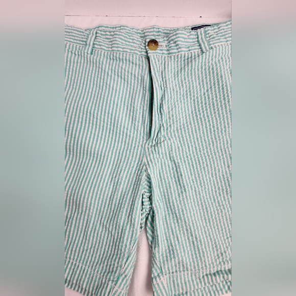 💪 VINEYARD VINES MEN'S BREAKER SHORTS SIZE 32 - TEAL / WHITE STRIPE 💪 - Picture 4 of 9